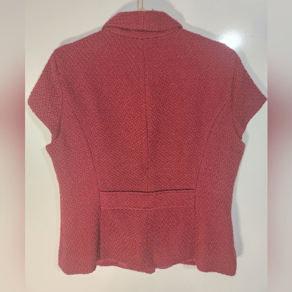 Coldwater Creek Women's Wine Short Sleeve Blazer, Size 14 - Picture 7 of 10